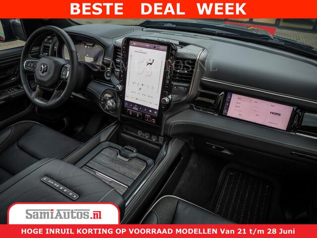 Dodge 1500 Ram Limited Night High Output 540HP 706Nm | Massage + Full Option | De Meest Luxe en Volle Pick-Up in zijn Klasse | Comfortabele Dubbele Cabine met Royale 5 Zitplaatsen | BPM vrij | Nu Leverbaar uit Voorraad | Voorraad Nr 2300 - 7689