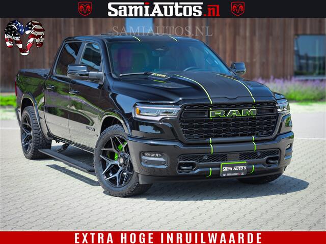 Dodge 1500 Ram Limited Night High Output 540HP 706Nm | Massage + Full Option | De Meest Luxe en Volle Pick-Up in zijn Klasse | Comfortabele Dubbele Cabine met Royale 5 Zitplaatsen | BPM vrij | Nu Leverbaar uit Voorraad | Voorraad Nr 2300 - 7689