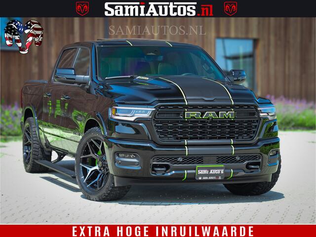 Dodge 1500 Ram Limited Night High Output 540HP 706Nm | Massage + Full Option | De Meest Luxe en Volle Pick-Up in zijn Klasse | Comfortabele Dubbele Cabine met Royale 5 Zitplaatsen | BPM vrij | Nu Leverbaar uit Voorraad | Voorraad Nr 2300 - 7689