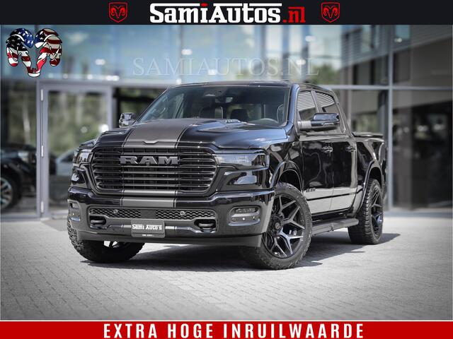 Dodge 1500 RAM Laramie Night | Face Lift | 420Pk 636 Nn | Extra Groot Scherm + Passagiers Scherm | Comfortabele Dubbele Cabine met Royale 5 Zitplaatsen | BPM vrij | Nu Leverbaar uit Voorraad | Voorraad Nr 2220 - 5039