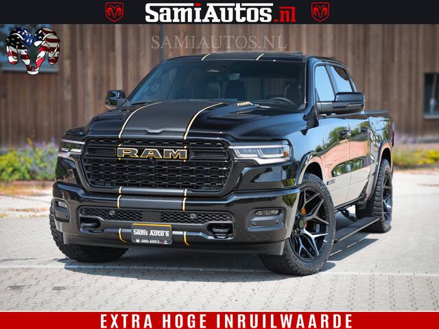 Dodge 1500 Ram Limited Night H.O 540HP 706Nm | Massage + Full Option | De Meest Luxe en Volle Pick-Up in zijn Klasse | Comfortabele Dubbele Cabine met Royale 5 Zitplaatsen | BPM vrij | Nu Leverbaar uit Voorraad | Voorraad Nr 2323 - 5168