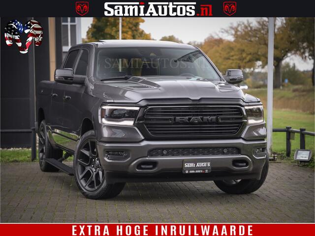Dodge 1500 RAM SPORT 5.7 V8 HEMI | Virtual | Mega Vol | MWK Klep | XB9 | Adaptive Cruise | 4x4 | Crew Cab | Granite Crystal | Dubbel Cabine DC | 5 persoons | Eerste Eigenaar | Z.G.A.N |