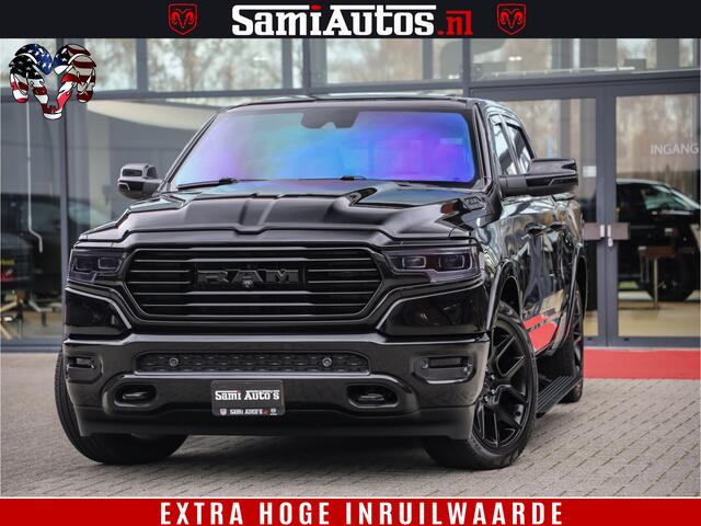 Dodge 1500 Ram BLACK OPS LONGHORN 5.7 V8 HEMI | 8820KM! | BOM VOL | HUD | LUCHTVERING | PANO | 200L LPG | ADAPTIVE CRUISE | DIGI VIRTUAL CLUSTER | CARPLAY | 3500KG | HEADUP | CREW CAB DUBBELE CABINE | 5 PERSOONS | ZWART MET BRUIN LEDER | Z.G.A.N