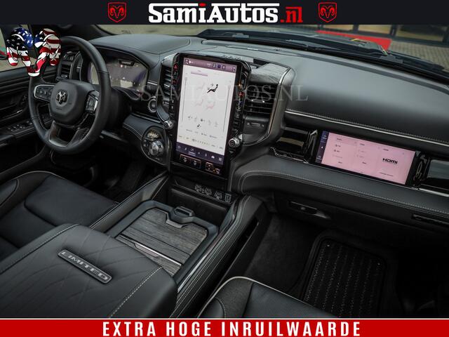 Dodge 1500 Ram Limited Night High Output 540HP 706Nm | Massage + Full Option | De Meest Luxe en Volle Pick-Up in zijn Klasse | Comfortabele Dubbele Cabine met Royale 5 Zitplaatsen | BPM vrij | Nu Leverbaar uit Voorraad | Voorraad Nr 2357 - 5182