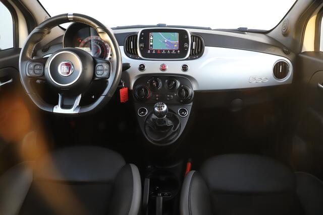 Fiat 500 1.0 Hybrid Hey Google Schuifdak 15 inch LMV Half Leder Carplay Navigatie Airco Cruise Control