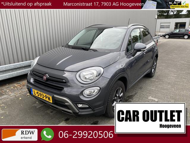 Fiat 500 X CROSS 1.4 Turbo MultiAir Cross AUTOMAAT, 89Dkm, Keyless, Leer/Stof, Clima, Navi, CC, Bluetooth, PDC, LM, nw. APK - Inruil Mogelijk -