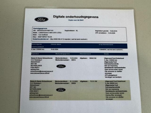 Ford C-MAX 1.0 125pk Trend airco/cruise/navi/PDC/lm velgen