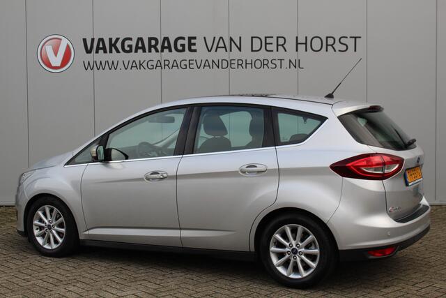 Ford C-MAX 1.0-125pk Titanium. Nette en goed onderhouden hoogzitter ! Volautm. airco dual, panoramadak, parkeersensoren, metallic lak, telefoonvoorb., navigatie, LM wielen,