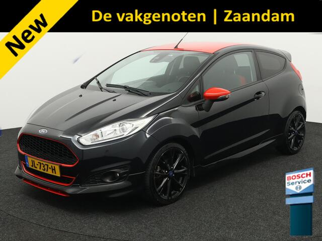 Ford FIESTA 1.0 EcoBoost Black Edition Airco, Bluetooth, Boordcomputer, Hill hold fucntie, Parkeersensoren achter, Cruise Control, Spraakbediening, Start/stop systeem, Elektronisch Stabiliteits Programma, Elektronische remkrachtve opvallend sportieve hatchback met ee
