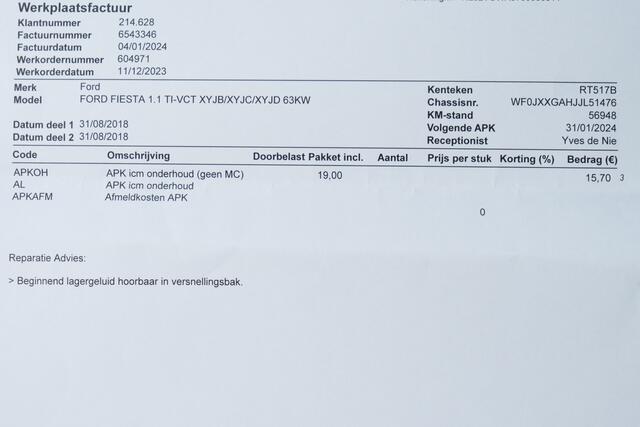 Ford FIESTA 1.1 86 PK Trend | 5 DRS | Airco | Bluetooth | | Radio MP 3 Speler | Cr Control | 2 e eign |