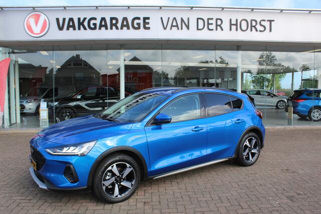 Ford FOCUS 1.0-155pk EcoBoost Mild-Hybrid 'Active' AUTOMAAT ! Trekgewicht 1.500kg ! Slechts 6.450km ! Ruim ¤. 9.000,- beneden de nieuwprijs ! Volautm. airco dual, navigatie, telefoonvoorb., adaptive cruise control, LED verlichting, metallic lak, camera, front-, lane