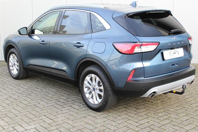 Ford KUGA 2.5-225pk PHEV Titanium X. Hybride rijden voor een reële prijs ! Stoel-, stuur- en voorraamverw., Adapt. cruise control, Side- en lane assist, B&O soundsyst., Trekhaak afneemb. kogel, Climate control, Navigatie,, Bluetooth, Elektr. achterkle