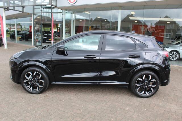 Ford PUMA 1.0-125pk EcoBoost Hybrid ST-Line X. April 2024 ! Slechts 9.700km ! Autm. airco, navigatie, telefoonvoorb., camera, pdc v+a, parkeerassistent, LED verl., metallic lak, LM wielen, stoel-, stuur- en voorraamverw., lane- en sideassist, adapt. cruise cntrl et