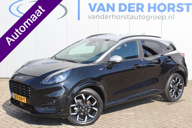 Ford PUMA 1.0-125pk EcoBoost Hybrid ST-Line X Two tone. AUTOMAAT ! Gun uzelf het plezier en comfort van een automaat ! Ca. ¤. 10.000,- beneden de nieuwprijs ! Volautm. airco, navigatie, telefoonvoorb., cruise control, lane assist, B&O soundsystem, LED verlichting, 