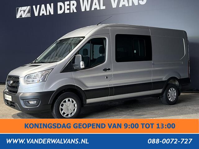 Ford TRANSIT 2.0 TDCI 131pk L3H2 Dubbele Cabine Euro6 Airco | 6-Zits | LED | 2500kg Trekhaak Cruisecontrol, Verwarmde voorruit, Parkeersensoren