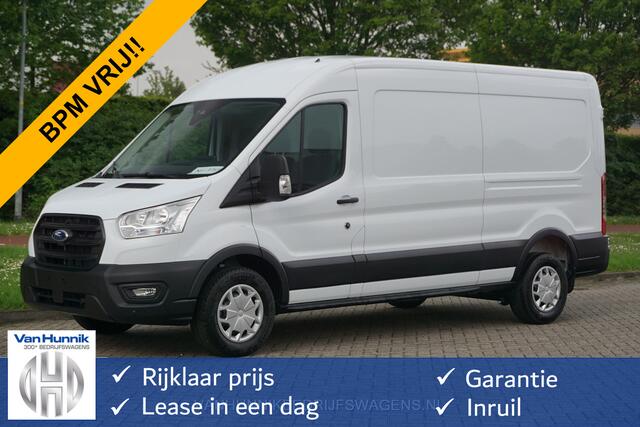 Ford TRANSIT 350L 130PK L3H2 Trend LDT BPM VRIJ!! 12" Sync Apple CP/Android A, Camera, Trekhaak!! NR. W07*