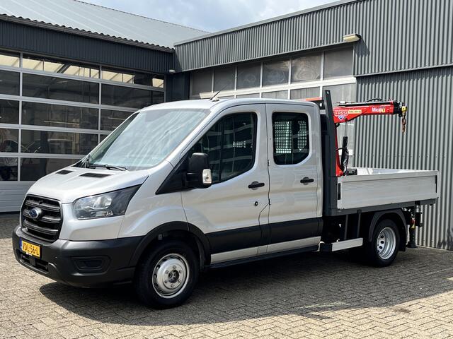 Ford TRANSIT 350 2.0 TDCI DC Laadkraan Telefoonverbinding 3-Persoons Telefoonverbinding 1e eigenaar Pick up p-up bakwagen Euro 6 Bpm vrij voor ondernemers