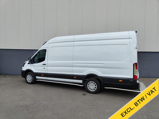 Ford TRANSIT 2.0TDCI 130pk 350 L4H3 Navi Camera Pdc Apple Carplay Android WiFi Airco Cruise Control Voorruit-Verwarmd Regensensor DAB Schuifdeur Betonplex Vloer Wandbetimmering Roll Stability Control Led Spoorwisselassist Euro 6 Zeer Compleet!