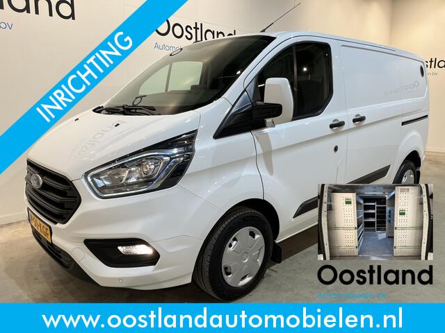 Ford TRANSIT CUSTOM 300 2.0 TDCI L1H1 Trend 130 PK / Servicebus / Bott Inrichting / Euro 6 / Schuifdeur L + R / Airco / CarPlay / Klep / PDC / Navigatie / 3-Zits