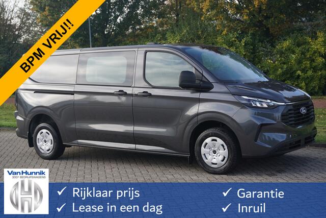 Ford TRANSIT CUSTOM 320L 136PK Trend Dubbel Cabine BPM VRIJ!! Apple CP/Android A. LED, 2x Schuifdeur, 5 Jaar Garantie!! NR. G183*