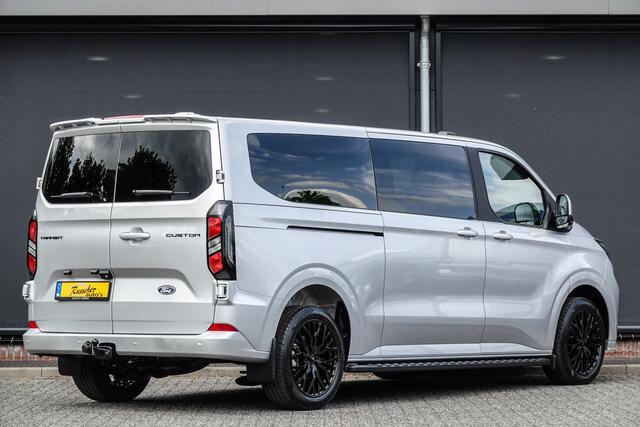 Ford TRANSIT CUSTOM L2H1 Dubbel Cabine 2.0Tdci 170Pk Aut. | Limited | 360° Camera | 2xSchuifdeur | Trekhaak | Spoilerpack | 19'' | Moondust Zilver