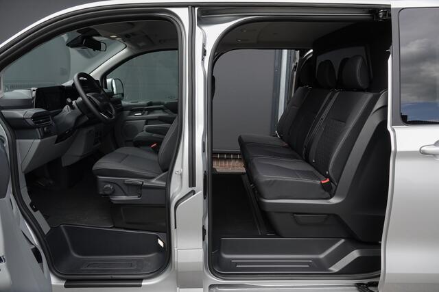 Ford TRANSIT CUSTOM L2H1 Dubbel Cabine 2.0Tdci 170Pk Aut. | Limited | 360° Camera | 2xSchuifdeur | Trekhaak | Spoilerpack | 19'' | Moondust Zilver