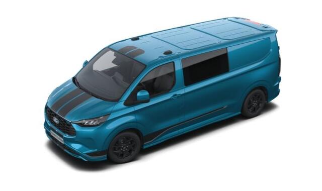 Ford TRANSIT CUSTOM 320 2.5 PHEV L2H1 Sport DC 233pk | Dubbele zijschuifdeur | Inklapbare trekhaak | 19 inch lichtmetalen Sport velgen (mat zwart) | Verwarmbaar stuurwiel | Navigatie systeem