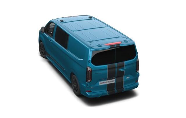 Ford TRANSIT CUSTOM 320 2.5 PHEV L2H1 Sport DC 233pk | Dubbele zijschuifdeur | Inklapbare trekhaak | 19 inch lichtmetalen Sport velgen (mat zwart) | Verwarmbaar stuurwiel | Navigatie systeem