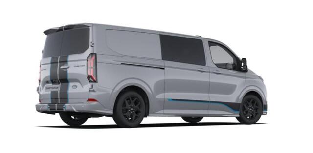 Ford TRANSIT CUSTOM 320 2.5 PHEV L2H1 Sport DC 233pk | Dubbele zijschuifdeur | Inklapbare trekhaak | 19 inch lichtmetalen Sport velgen (mat zwart) | Verwarmbaar stuurwiel | Navigatie systeem
