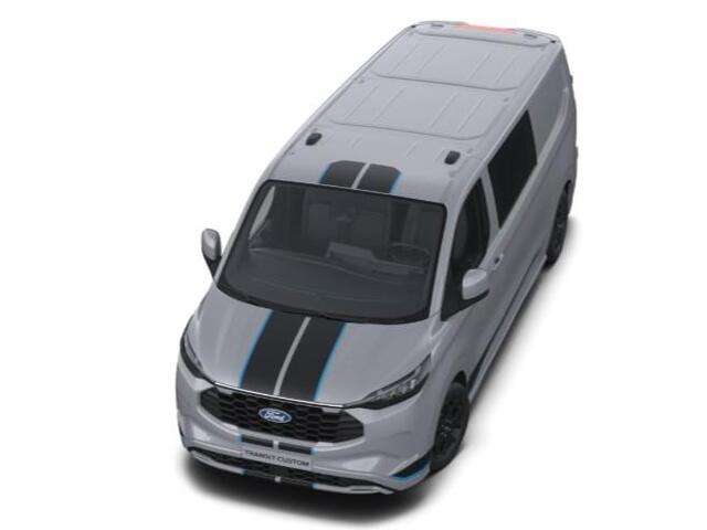Ford TRANSIT CUSTOM 320 2.5 PHEV L2H1 Sport DC 233pk | Dubbele zijschuifdeur | Inklapbare trekhaak | 19 inch lichtmetalen Sport velgen (mat zwart) | Verwarmbaar stuurwiel | Navigatie systeem