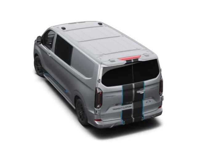 Ford TRANSIT CUSTOM 320 2.5 PHEV L2H1 Sport DC 233pk | | Dubbele Cabine | Dubbele zijschuifdeur | Inklapbare trekhaak | 19 inch lichtmetalen Sport velgen (mat zwart) | Verwarmbaar stuurwiel | Navigatie systeem