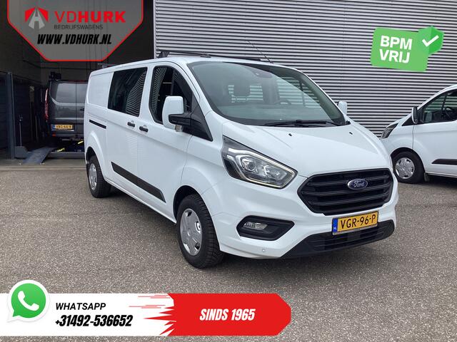 Ford TRANSIT CUSTOM 2.0 TDCI L2 Trend DC Dubbel Cabine BPM VRIJ! Stoelverw./ Carplay/ 2.7t Trekverm./ Navi/ PDC/ Cruise