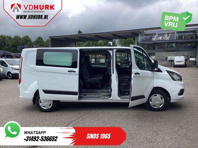 Ford TRANSIT CUSTOM 2.0 TDCI L2 Trend DC Dubbel Cabine BPM VRIJ! Stoelverw./ Carplay/ 2.7t Trekverm./ Navi/ PDC/ Cruise