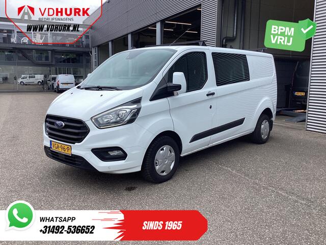 Ford TRANSIT CUSTOM 2.0 TDCI L2 Trend DC Dubbel Cabine BPM VRIJ! Stoelverw./ Carplay/ 2.7t Trekverm./ Navi/ PDC/ Cruise