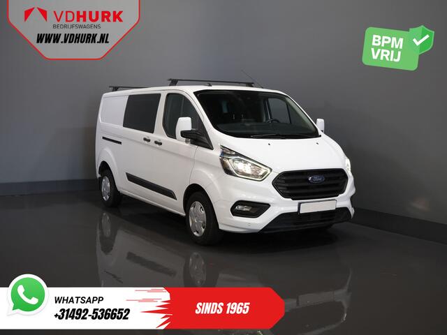 Ford TRANSIT CUSTOM 2.0 TDCI L2 Trend DC Dubbel Cabine BPM VRIJ! Stoelverw./ Carplay/ 2.7t Trekverm./ Navi/ PDC/ Cruise