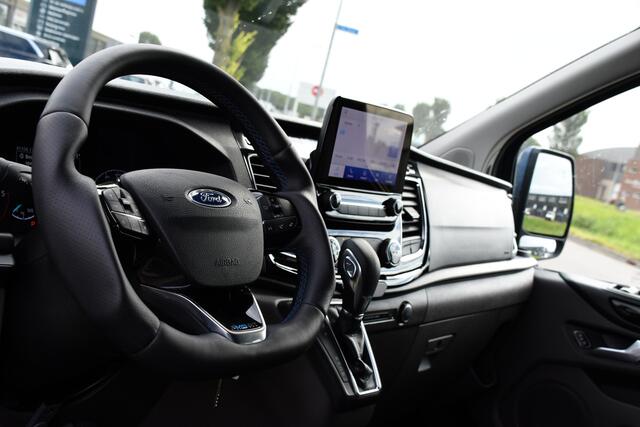 Ford TRANSIT CUSTOM 320 2.0 TDCI L2H1 MS-RT DC Full Options! Adaptieve Cruise, Camera, Carplay, 185PK, Xenon, Automaat, Leder, Stoelverwarming, Trekhaak, Uniek!