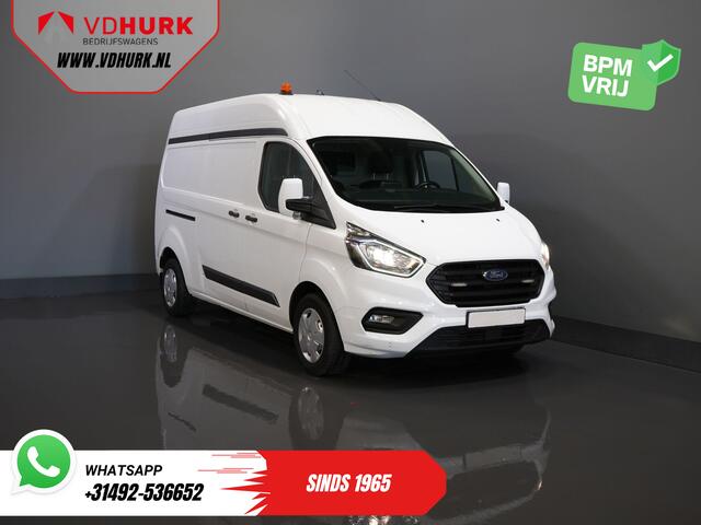 Ford TRANSIT CUSTOM 2.0 TDCI 130 pk L2H2 Trend MHEV BPM VRIJ! Sortimo/ Inrichting/ Standkachel/ Stoelverw./ Omvormer/ Carplay/ Camera/ Cruise/ Trekhaak/ Airco