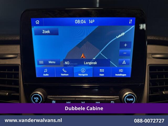 Ford TRANSIT CUSTOM 2.0 TDCI 131pk L2H1 Dubbele Cabine Euro6 Airco | 2x zijdeur | Navigatie Apple Carplay, Android Auto, LED, Cruisecontrol, Parkeersensoren, Stoelverwarming, 5-Zits