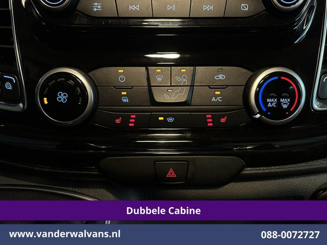 Ford TRANSIT CUSTOM 2.0 TDCI 130pk L2H1 Dubbele Cabine Euro6 Airco | 6-Zits | LM velgen | LED | Navigatie | Cruisecontrol | 2800kg Trekhaak Stoelverwarming, Verwarmde voorruit, Parkeersensoren, Sidebars