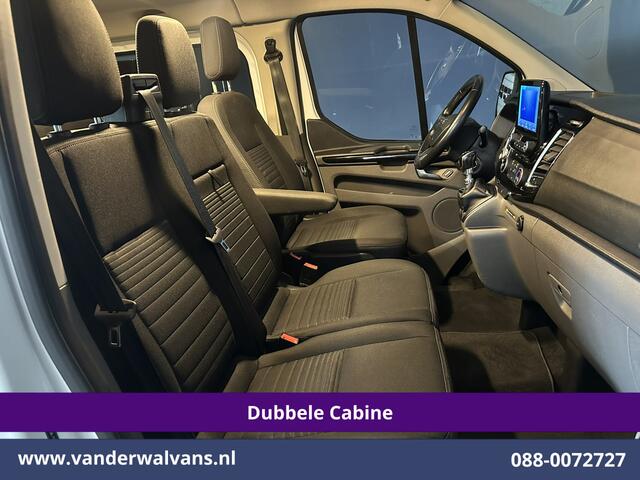 Ford TRANSIT CUSTOM 2.0 TDCI 130pk L2H1 Dubbele Cabine Euro6 Airco | 6-Zits | LM velgen | LED | Navigatie | Cruisecontrol | 2800kg Trekhaak Stoelverwarming, Verwarmde voorruit, Parkeersensoren, Sidebars
