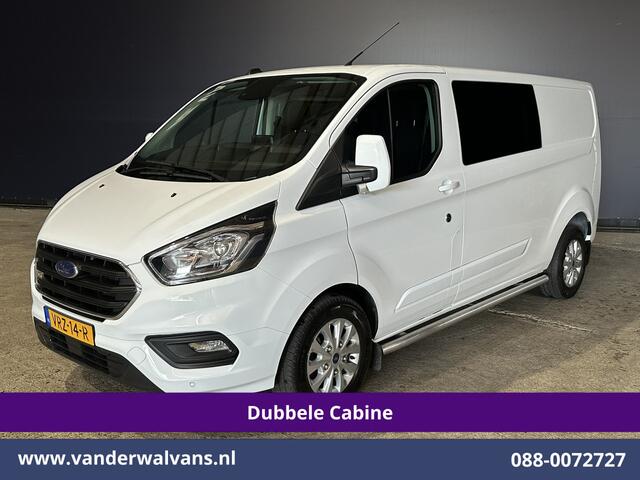 Ford TRANSIT CUSTOM 2.0 TDCI 130pk L2H1 Dubbele Cabine Euro6 Airco | 6-Zits | LM velgen | LED | Navigatie | Cruisecontrol | 2800kg Trekhaak Stoelverwarming, Verwarmde voorruit, Parkeersensoren, Sidebars