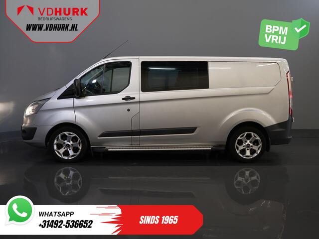 Ford TRANSIT CUSTOM 2.2 TDCI Trend Dubbel Cabine DC L2 BPM VRIJ! NL Auto/ Leder/ Stoelverw./ Camera/ PDC/ LMV/ Sidesteps