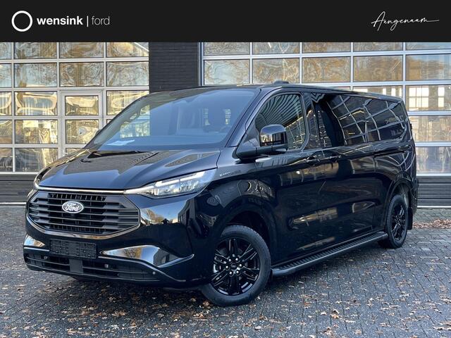 Ford TRANSIT CUSTOM 320 2.5 PHEV L2H1 Black Platinum Dubbele Cabine 233pk Aut / 5 Pers. / 2250kg Trekgewicht / 1100kg Laadvermogen / Vol. Leder / Glaslookpanelen / Privacy Glass / Adapt. Cruise control!