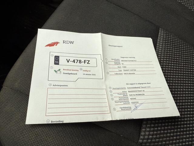 Ford TRANSIT CUSTOM 270 2.0TDCI 77kw L1H1 Airco Trekhk Org 94.000km!!