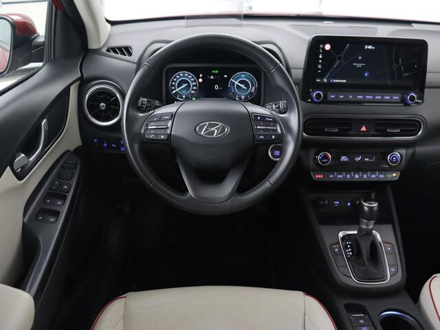 Hyundai Kona 1.6 GDI HEV Premium | Leder | Head-Up | Stoel & stuurverwarming | Adaptive cruise | Camera | Carplay | Keyless | Navigatie | Keyless | Full LED