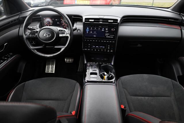 Hyundai TUCSON 1.6 T-GDI PHEV N Line 4WD TREKHAAK-AFN SUEDE/LEDER SMART CRUISE STOELKOELING 4xSTOELVERW. 19"LMV 2xPDC 360-CAMERA NAVI KEYLESS ELEKTR.A.KLEP KRELL 1650KG-TREKGEWICHT!