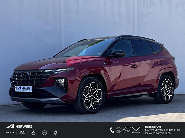 Hyundai TUCSON 1.6 T-GDI PHEV N Line 4WD / Dealer onderhouden / Trekgewicht 1.350 Kg / Accu SoH 100% / Camera / Adaptief CC / Stuur- en Stoelverwarming / Elektrische klep / Apple Carplay Android Auto /