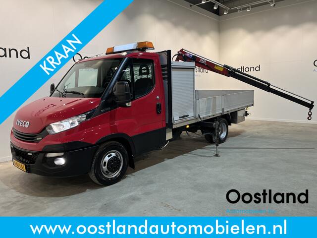 Iveco DAILY 35S16 2.3 Open Laadbak / HMF Kraan / Euro 6 / Compressor / Trekhaak 3500 KG / Airco / Cruise Control / 3-Zits / 69.100 KM !!