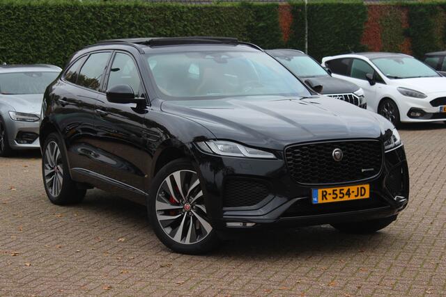 Jaguar F-PACE 2.0 P400e PHEV R-Dynamic HSE / Panoramadak / Camera / Head-up / Kuipstoelen / Meridian / Keyless / 21'' / Matrix LED / CarPlay / Stuur+Stoelverwarming / DAB / Dodehoek / ACC