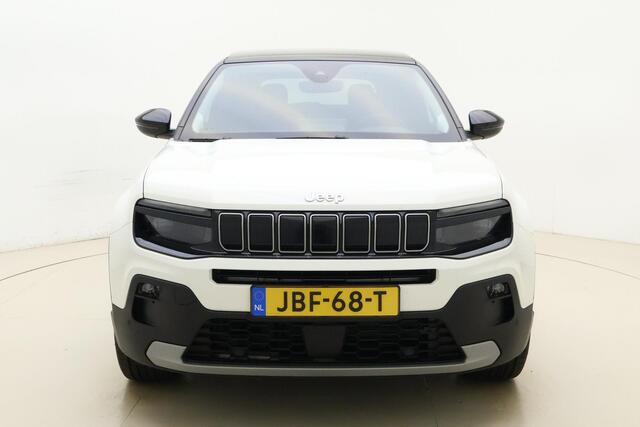 Jeep Avenger Summit 54 kWh | Panoramadak | 18'' lichtmetalen velgen | Stoelverwarming | Voorruitverwarming | Navigatie | LED projector koplampen | Elektrische achterklep | Warmtepomp